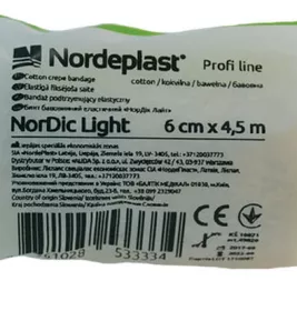 *Бинт Nordeplast еластичний бавовняний Nordic Light 6см*4,5м