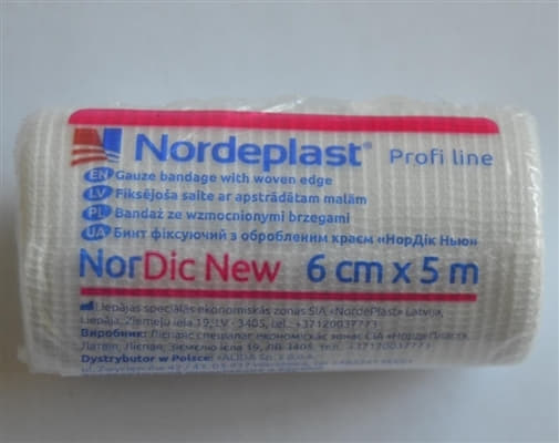 *Бинт NORDEPLAST НорДік Нью фікс.з обробл.краєм 6см*5м