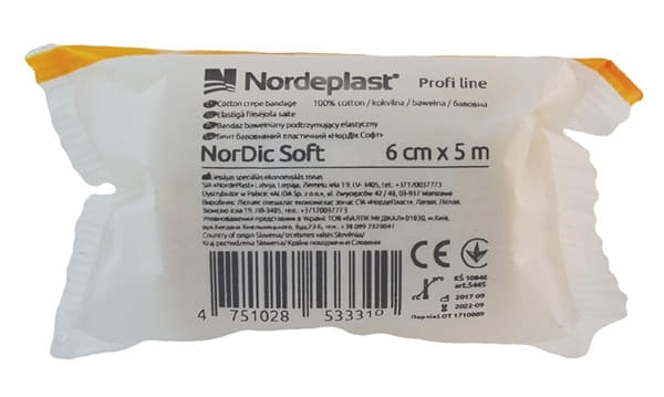 *Бинт NORDEPLAST НорДик Софт хлопчатобумажный эласт.6см*5м *Бинт NORDEPLAST НорДик Софт хлопчатобумажный эласт.6см*5м