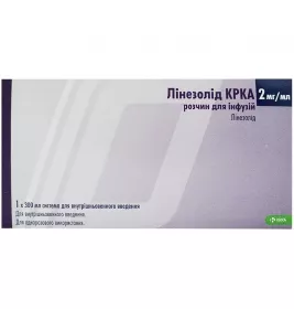 Лінезолід КРКА розчин для інфузій 2 мг/мл по 300 мл у флаконі 1 шт.