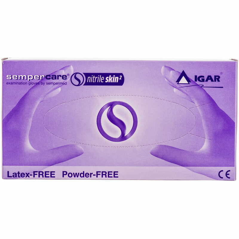 *Рукавички Sempercare мед.нітрил.нестерил.б/пудр.S (6-7) Nitril Skin2 сині (100 пар)