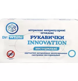 *Перчатки Dr.White Innovation смотр.нитрил.н/ст.б/пудры р.M пара (50 пар в кор.)