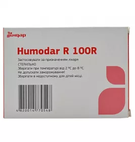 Хумодар Р100Р розчин для ін'єкцій 100 Од/мл по 3 мл у картриджах 5 шт.