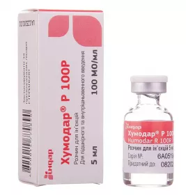 Хумодар Р100Р розчин для ін'єкцій 100 Од/мл по 5 мл у флаконі 1 шт.