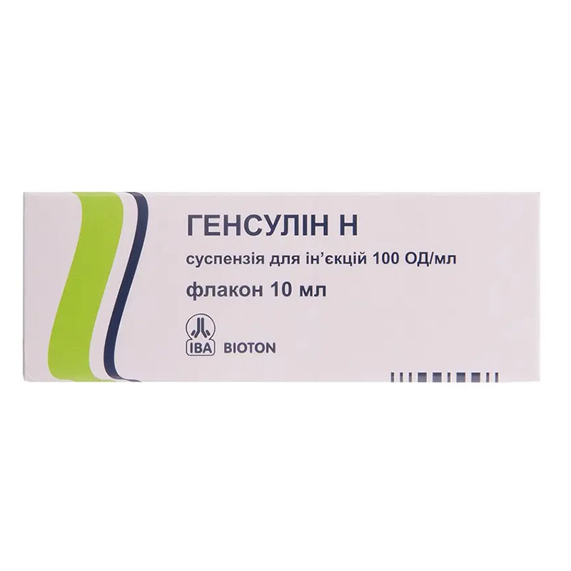 Генсулин Н суспензия для инъекций 100 МЕ/мл по 10 мл во флаконе 1 шт.