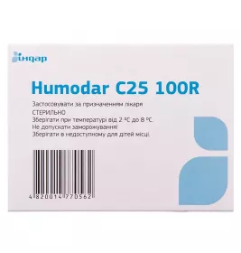Хумодар К25 100Р суспензія для ін'єкцій 100 Од/мл по 3 мл у картриджах 5 шт.