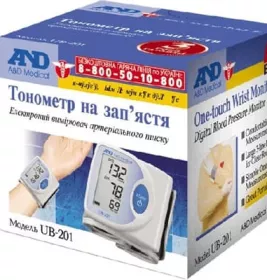 *Тонометр A&D електронний UВ-201 на зап'ястя