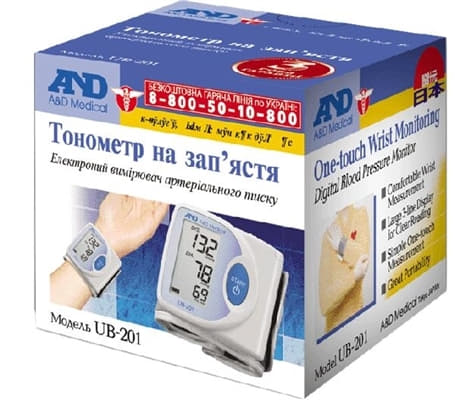 *Тонометр A&D електронний UВ-201 на зап'ястя