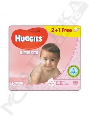 Серветки вологі Хаггіс Soft Skin 56*3