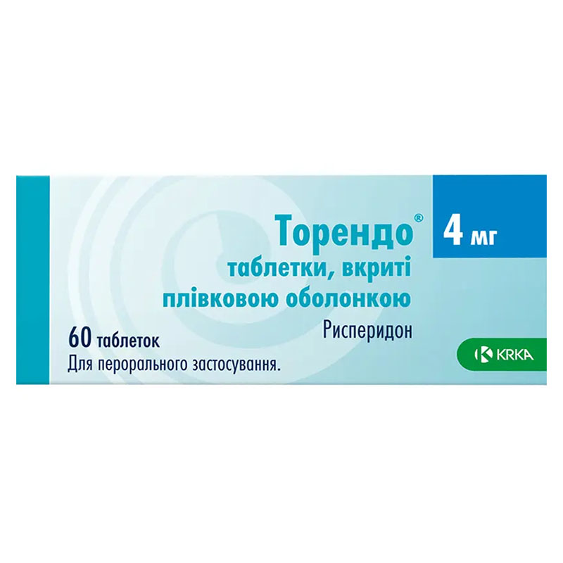 Торендо таблетки по 4 мг 60 шт. (10х6) Торендо таблетки по 4 мг 60 шт. (10х6)