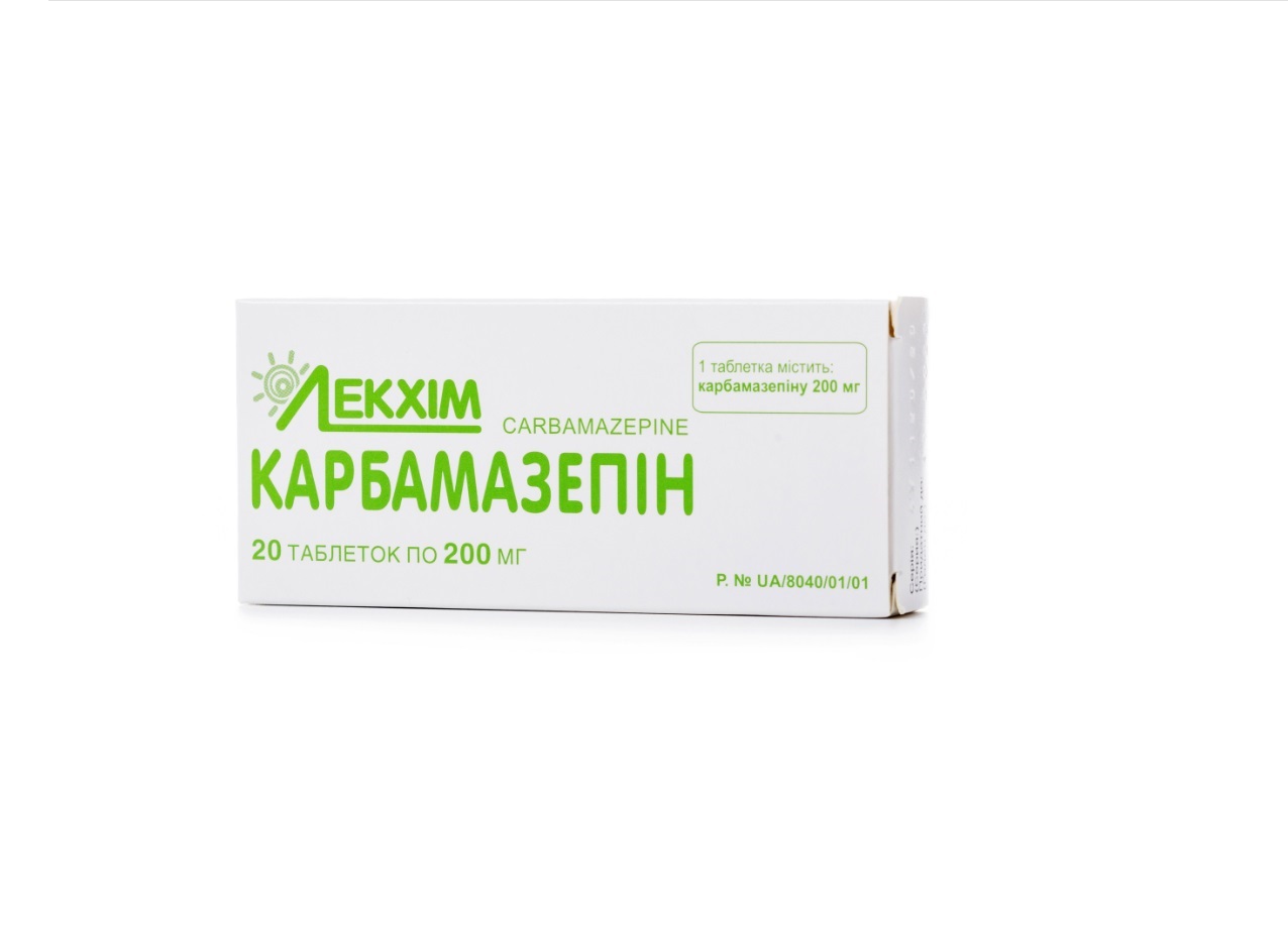 Карбамазепін таблетки по 200 мг 20 шт. (10х2)