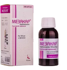 Мезакар суспензія 100 мг/5 мл по 100 мл у флаконі 1 шт.