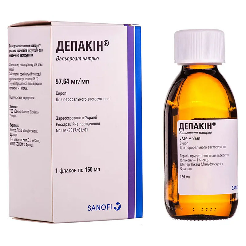 Депакін сироп 200 мг/5 мл по 150 мл у флаконі 1 шт.