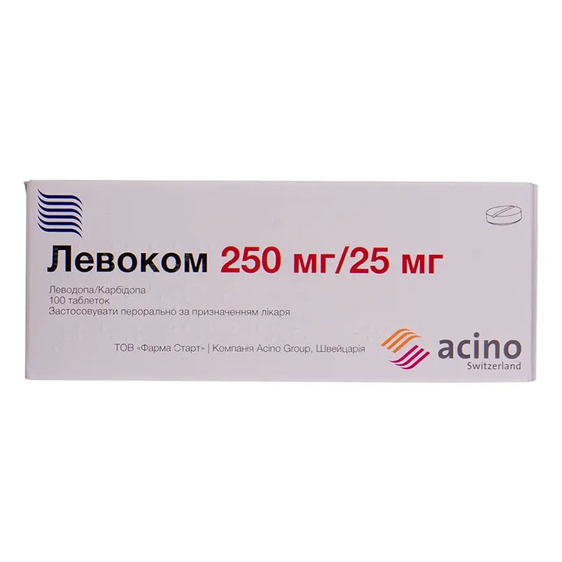 Левоком таблетки по 250 мг/25 мг 100 шт. (10х10)