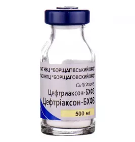 Цефтріаксон-БХФЗ порошок по 500 мг у флаконі 1 шт.