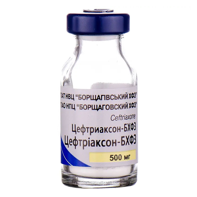 Цефтріаксон-БХФЗ порошок по 500 мг у флаконі 1 шт.