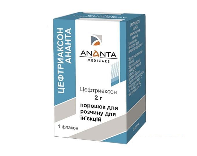 Цефтриаксон Ананта порошок по 2 г у флаконі 1 шт.