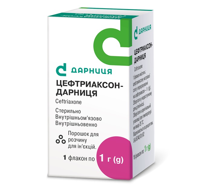 Цефтриаксон-Дарниця порошок по 1 г у флаконі 1 шт.