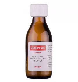 Цефинак порошок 100 мг/5 мл по 100 мл у флаконі 1 шт.