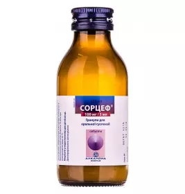 Сорцеф гранули 100 мг/5 мл по 100 мл (53 г) у флаконі