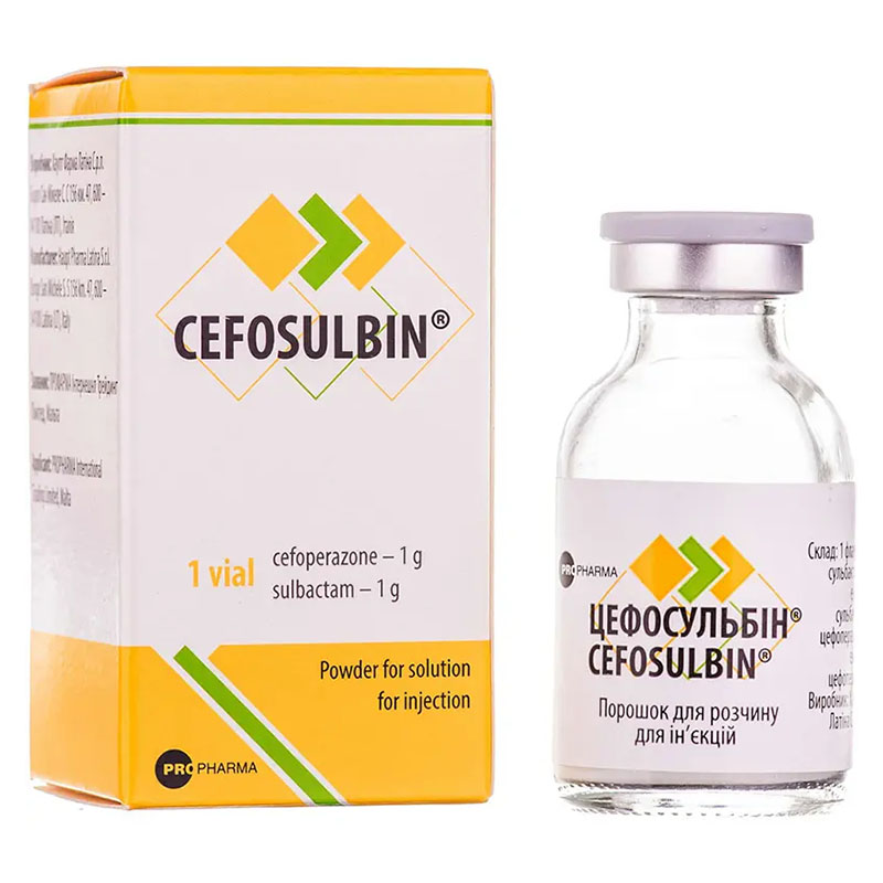 Цефосульбін порошок по 1 г/1 г у флаконі 1 шт.