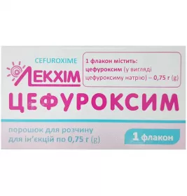 Цефуроксим порошок по 0.75 г во флаконе 1 шт. - Лекхим