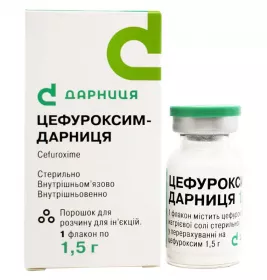 Цефуроксим-Дарница порошок по 1.5 г во флаконе 1 шт.