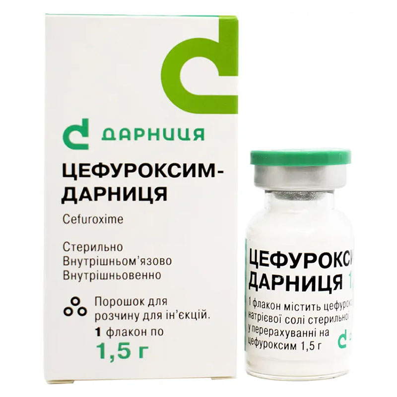 Цефуроксим-Дарница порошок по 1.5 г во флаконе 1 шт. Цефуроксим-Дарница порошок по 1.5 г во флаконе 1 шт.