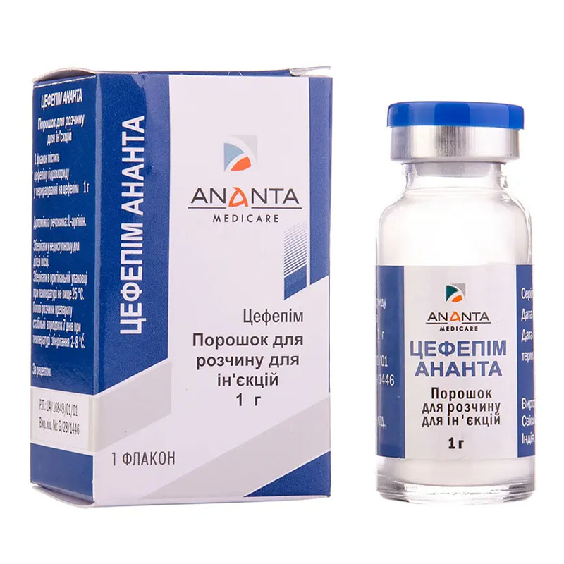 Цефепім порошок по 1 г у флаконі 1 шт. - Ананта