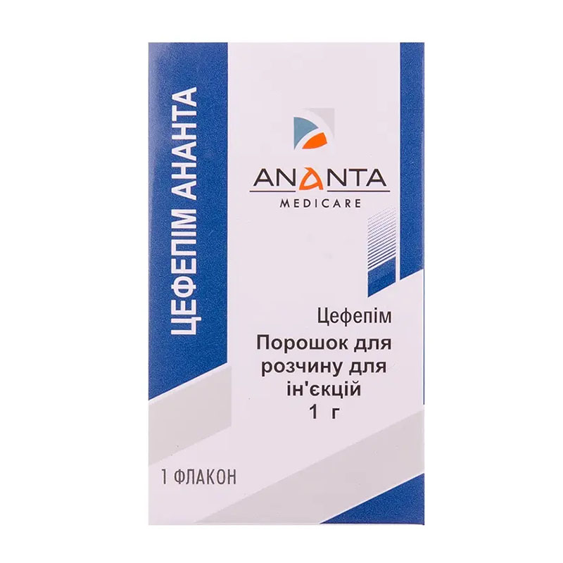 Цефепім порошок по 1 г у флаконі 1 шт. - Ананта