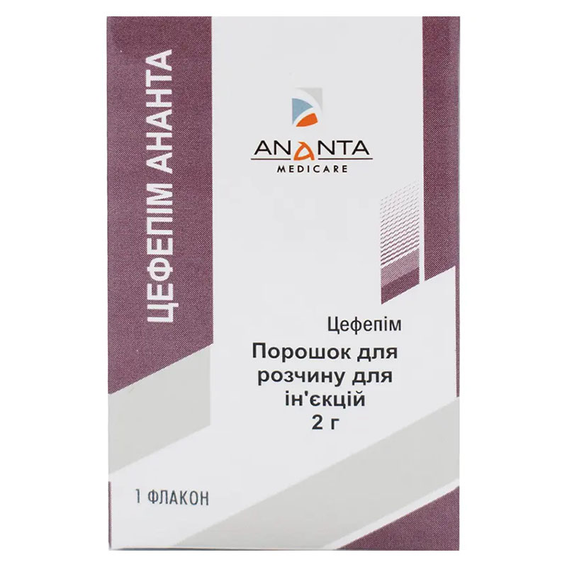 Цефепім порошок по 2 г у флаконі 1 шт. - Ананта