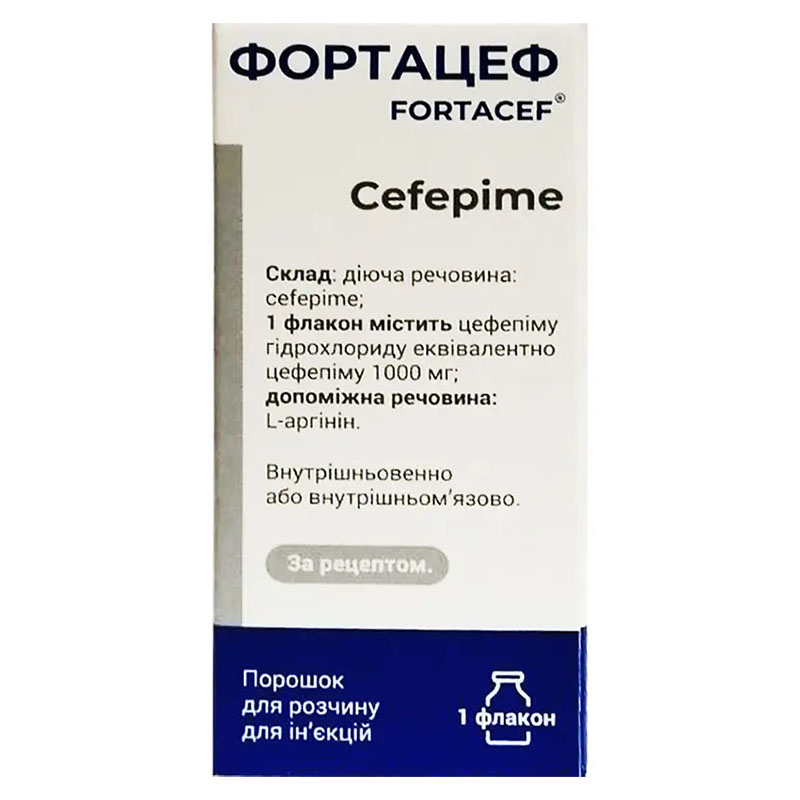 Фортацеф порошок по 1000 мг у флаконі 1 шт.