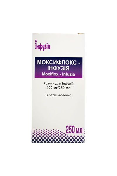 Моксифлокс розчин для інфузій 400 мг/250 мл по 250 мл у флаконі 1 шт. - інфузія