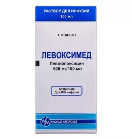 Левоксимед раствор для инфузий 500 мг/100 мл по 100 мл во флаконе 1 шт.
