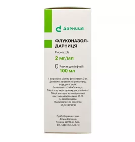 Флуконазол-Дарниця розчин для інфузій 2 мг/мл по 100 мл у флаконі 1 шт.
