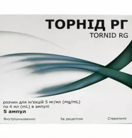 Торнид РГ раствор для инъекций. 5 мг/мл в ампулах по 4 мл 5 шт.