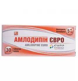 Амлодипин Евро таблетки по 5 мг 30 шт. (10х3) в стрип.
