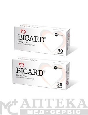 БІКАРД®, Propharma International  (Мальта), табл. в/плів. оболонкою 5 мг блістер, №30