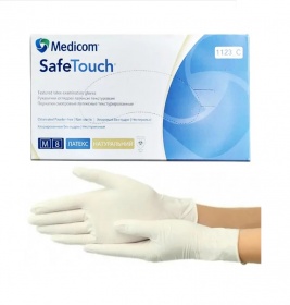 *Перчатки Safe-Touch смотр.латекс.н/ст.б/пудры р.M (50пар)