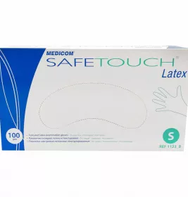 *Перчатки Safe-Touch смотр.латекс.н/ст.б/пудры р.S (50пар)