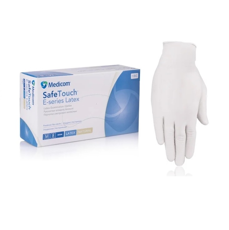 *Рукавички Safe-Touch E-Series огляд.латекс.н/ст.з пудрою р.M