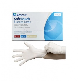 *Перчатки Safe-Touch E-Series смотр.латекс.н/ст.c пудрой р.S (50пар)