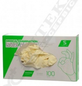 *Перчатки MedPlast оглядові латексні нестерильні з пудрою S