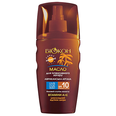 *Олія Біокон Африканська Аргана для інтенсивної засмаги SPF-10 160мл