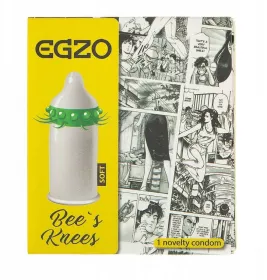 *Презерватив-насадка EGZO латексна стимулююча одноразова Bee's knees