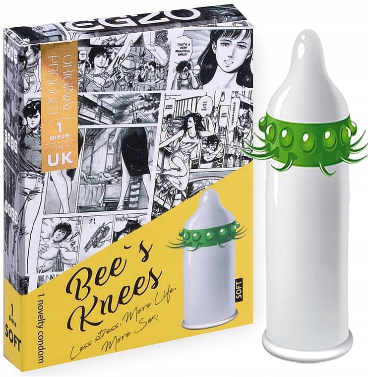 Презерватив-насадка EGZO латексна стимулююча одноразова Bee's knees