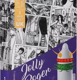 *Презерватив-насадка EGZO латексна стимулююча одноразова Jolly Roger