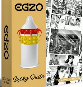 Презерватив-насадка EGZO латексна стимулююча одноразова Lucky Dude