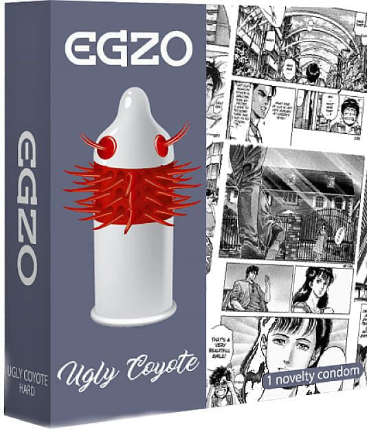 *Презерватив-насадка EGZO латексна стимулююча одноразова Ugly Coyote *Презерватив-насадка EGZO латексна стимулююча одноразова Ugly Coyote