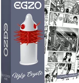 *Презерватив-насадка EGZO латексна стимулююча одноразова Ugly Coyote